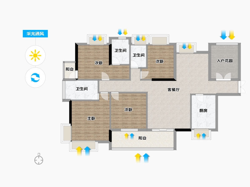 广东省-东莞市-港口华府-142.27-户型库-采光通风