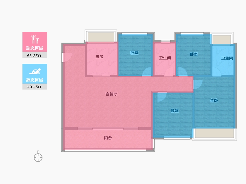 海南省-海口市-合正观澜汇·云庭-103.20-户型库-动静分区