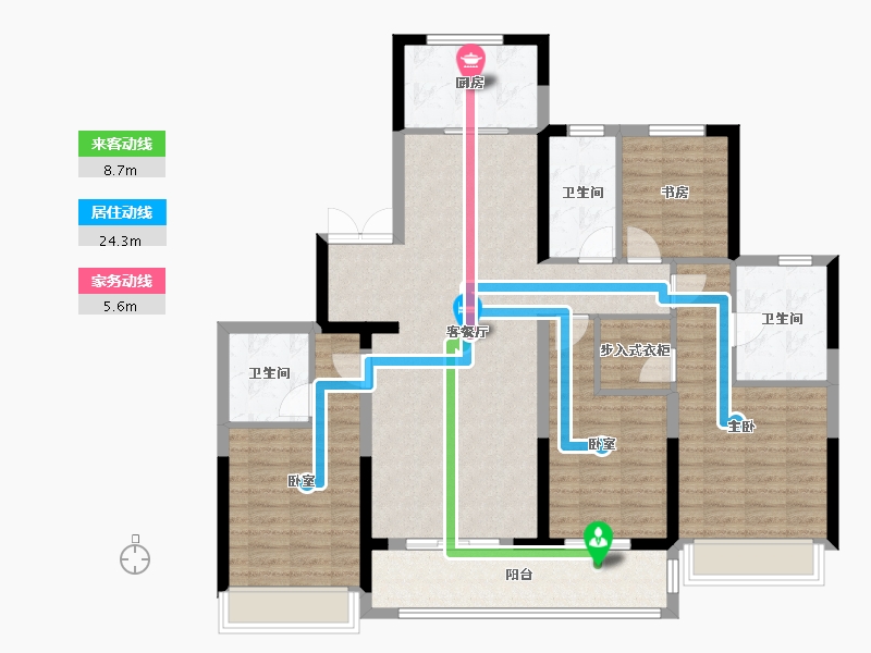 浙江省-杭州市-滨江枫翠云轩-121.15-户型库-动静线