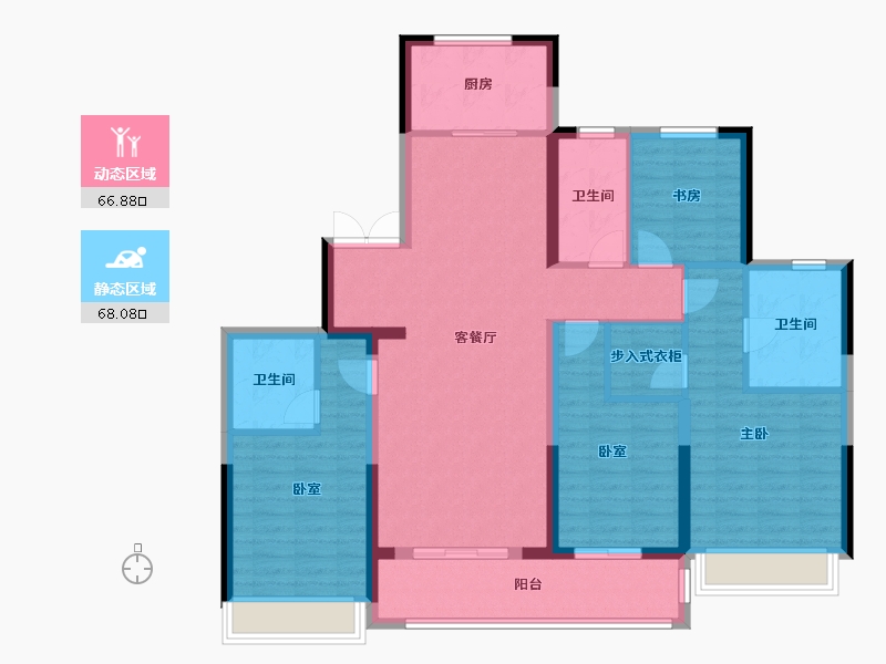 浙江省-杭州市-滨江枫翠云轩-121.15-户型库-动静分区