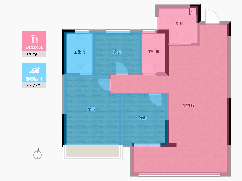 浙江省-湖州市-绿地公园大道-82.68-户型库-动静分区