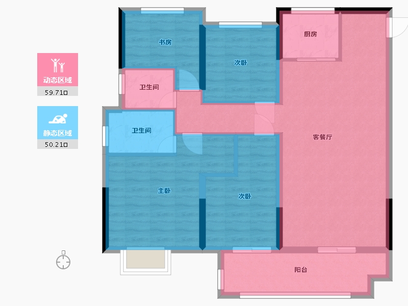 安徽省-阜阳市-鸿樾府-98.00-户型库-动静分区