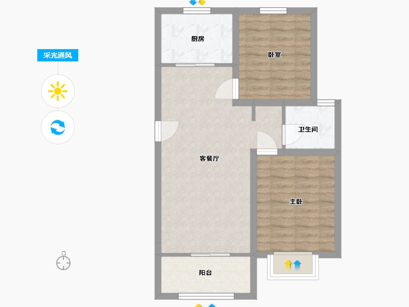 河北省-保定市-中贤佳苑-62.00-户型库-采光通风