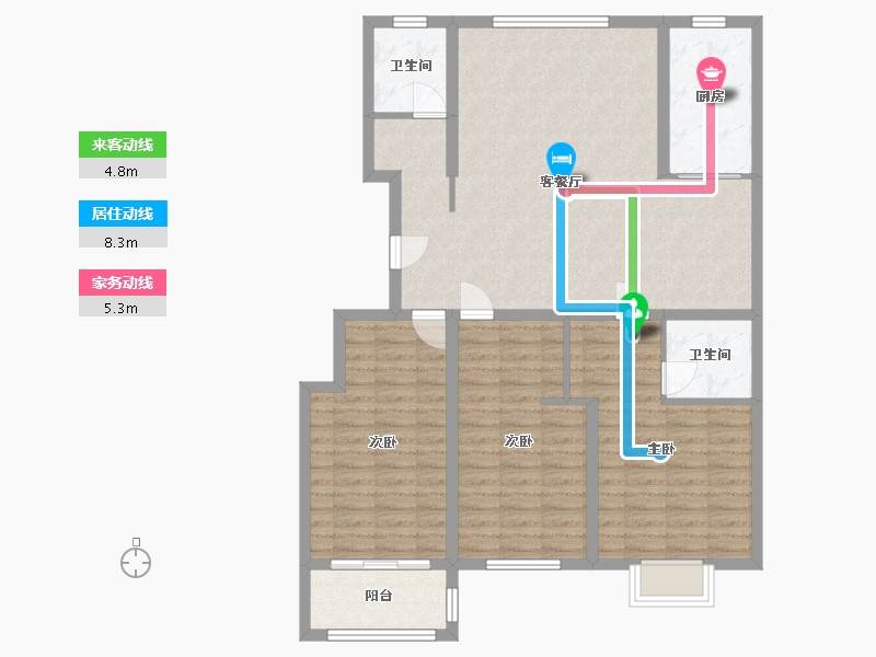 山东省-德州市-鑫晟家苑-108.62-户型库-动静线