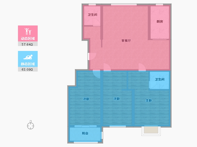 山东省-德州市-鑫晟家苑-108.62-户型库-动静分区