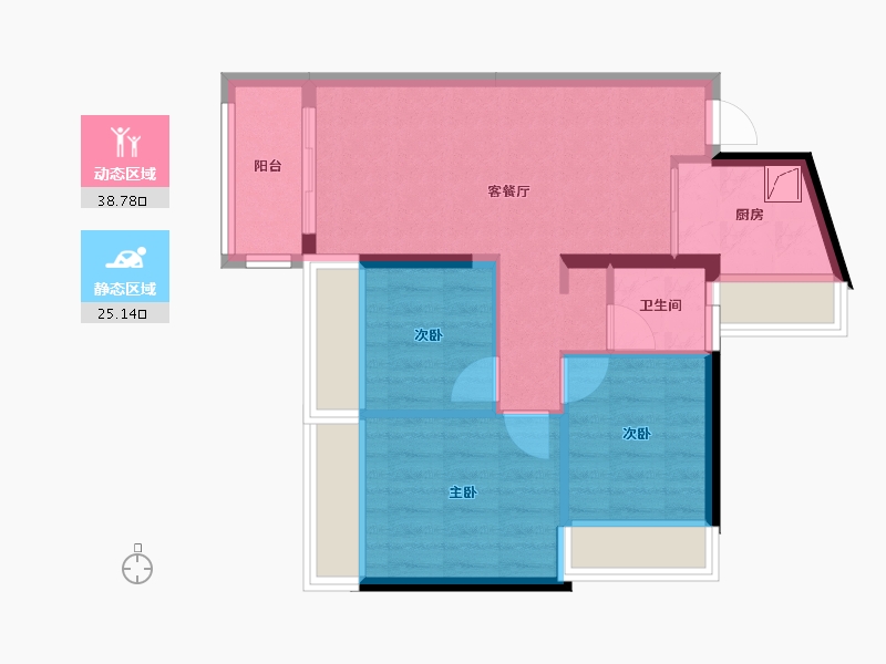 广东省-深圳市-宏发万悦山二期-56.39-户型库-动静分区