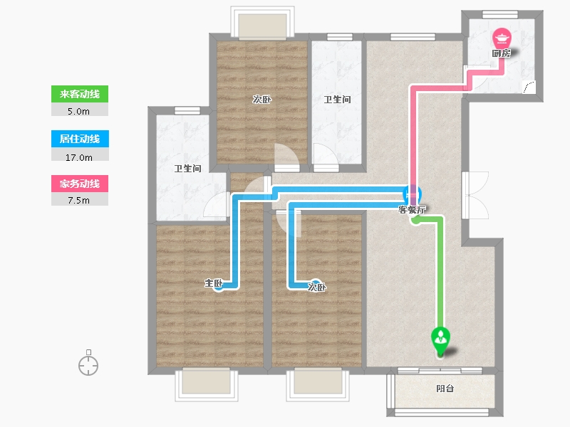 北京-北京市-世纪星城-三期-120.00-户型库-动静线