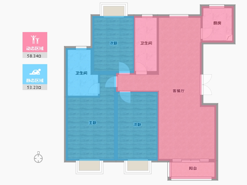 北京-北京市-世纪星城-三期-120.00-户型库-动静分区