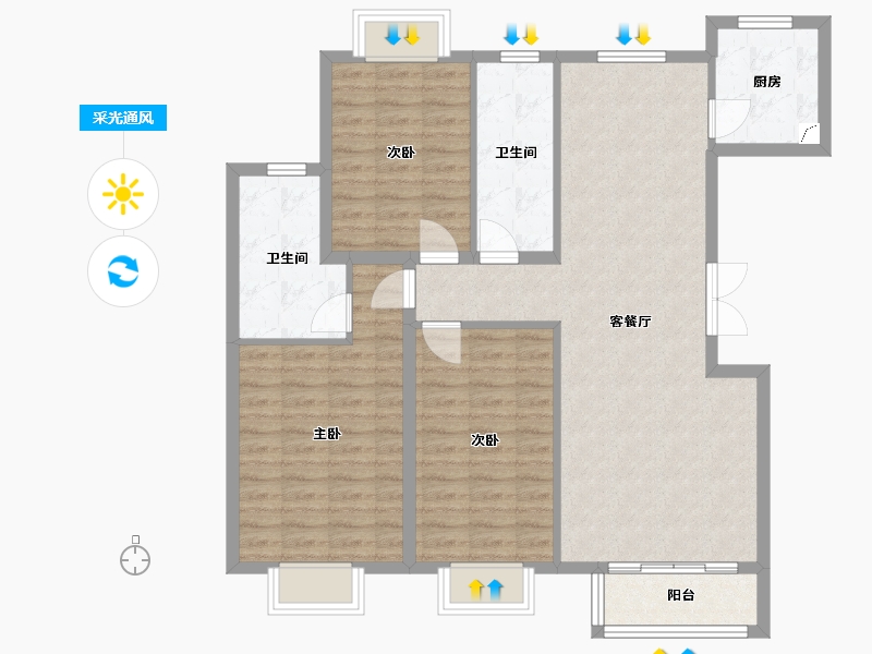 北京-北京市-世纪星城-三期-120.00-户型库-采光通风