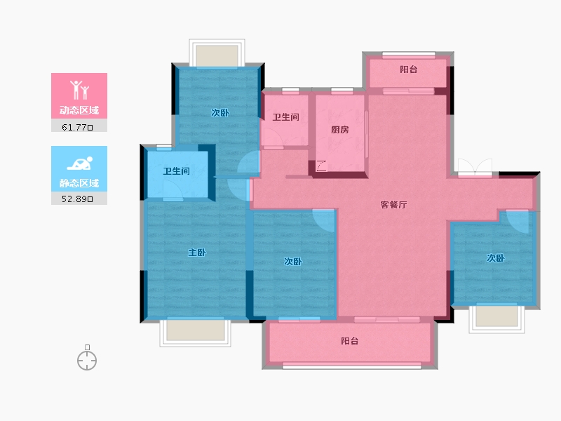 湖北省-武汉市-天创黄金时代-102.41-户型库-动静分区