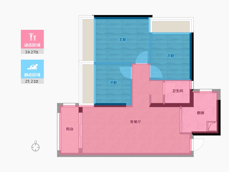 广东省-深圳市-宏发万悦山二期-56.88-户型库-动静分区