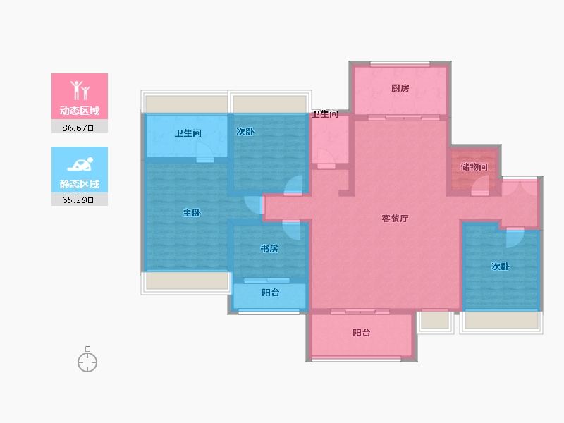 海南省-海口市-中海汇德里-135.71-户型库-动静分区