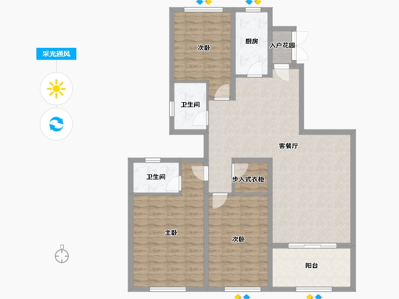 广东省-佛山市-恒大郦湖城-115.21-户型库-采光通风