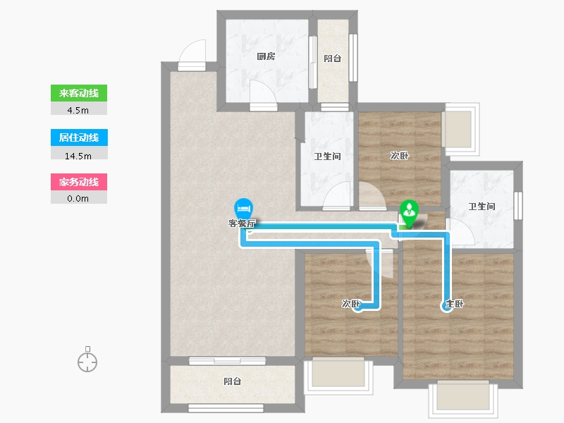 广东省-佛山市-恒大郦湖城-76.81-户型库-动静线