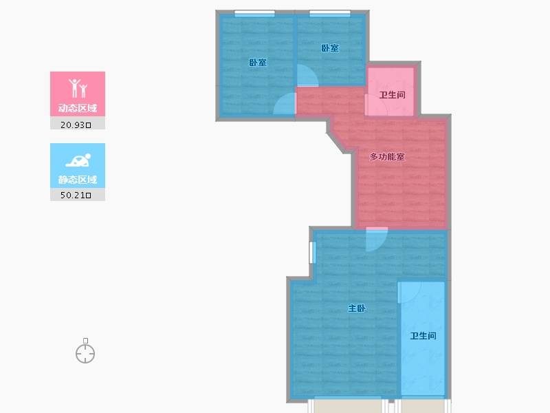 海南省-海口市-深铁珑境花园一期-63.38-户型库-动静分区