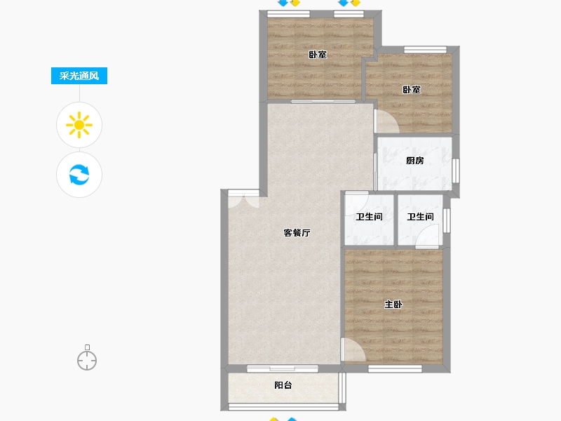 广东省-珠海市-长沙新苑-75.21-户型库-采光通风