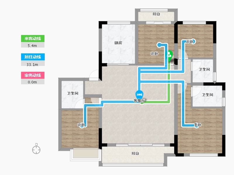 浙江省-湖州市-天能天泽府-117.90-户型库-动静线