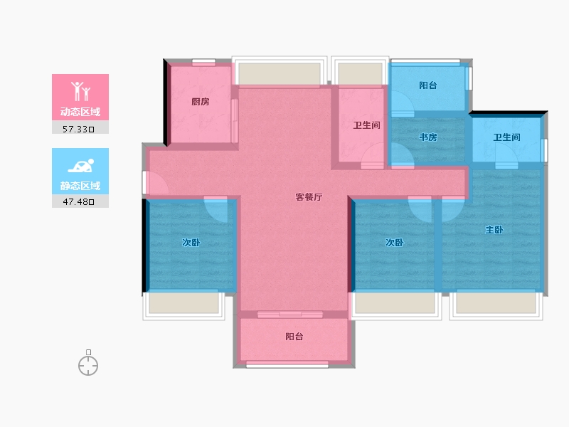 海南省-海口市-华润置地海口时光里-91.58-户型库-动静分区