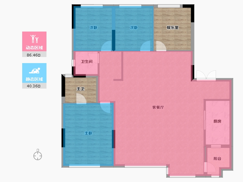 四川省-成都市-锦江金茂府-131.27-户型库-动静分区