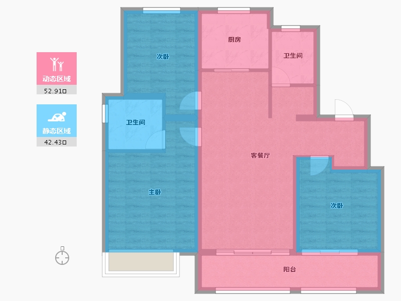 山东省-济南市-海信观悦-85.00-户型库-动静分区