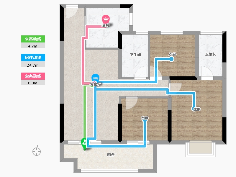 山东省-济南市-保利公园上城.-85.93-户型库-动静线