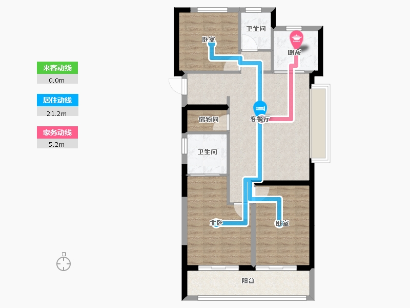 浙江省-宁波市-蓝城·兰香园-88.00-户型库-动静线