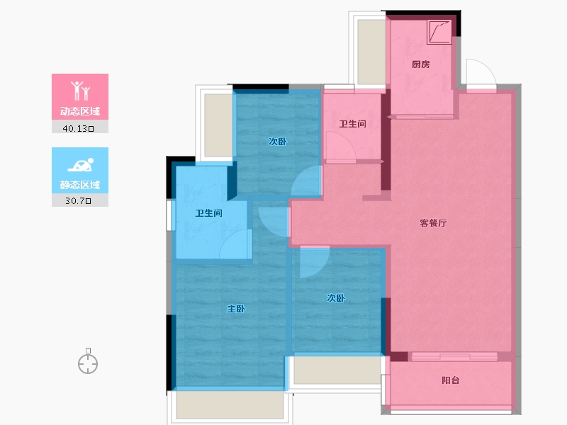 广东省-深圳市-宏发万悦山二期-62.43-户型库-动静分区