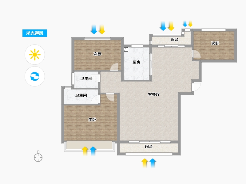 河南省-漯河市-龙腾祥和花园-131.59-户型库-采光通风