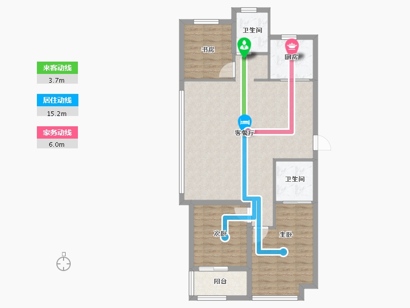 浙江省-杭州市-蓝城·春风里-85.45-户型库-动静线