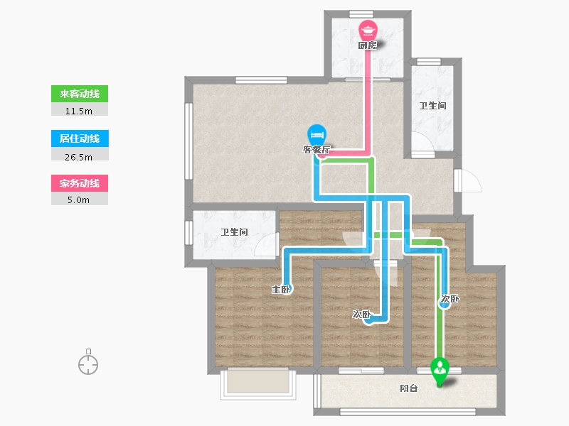 浙江省-杭州市-如沐清晖城-91.93-户型库-动静线