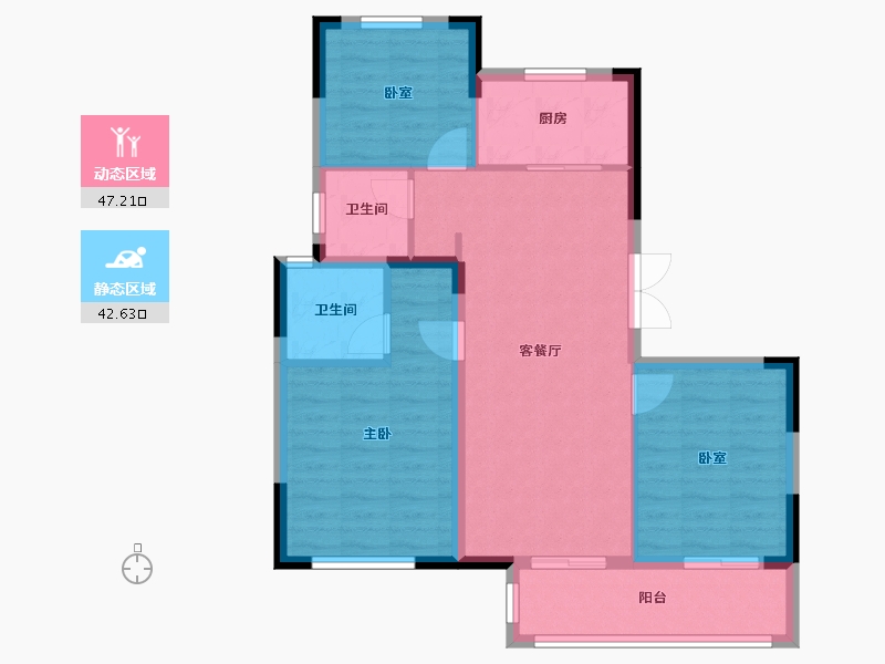 浙江省-杭州市-杭房众安·未珂宸铭府-80.90-户型库-动静分区