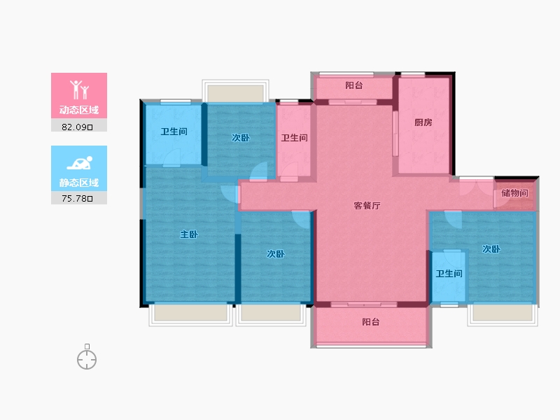 广东省-惠州市-碧桂园天熹-142.63-户型库-动静分区