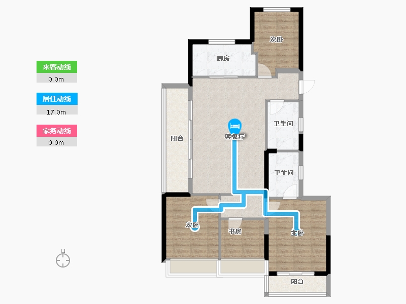 浙江省-杭州市-绿城·燕语春风居-98.67-户型库-动静线