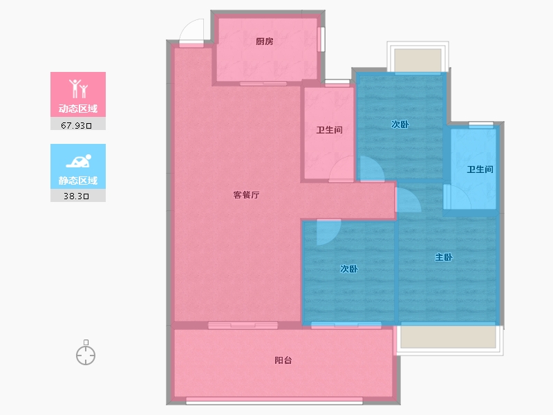 海南省-海口市-文博映樾-96.97-户型库-动静分区