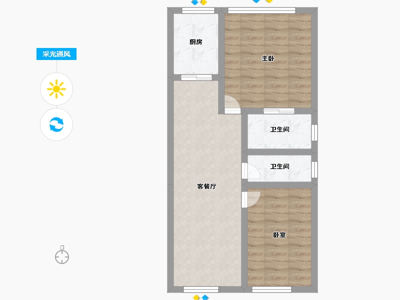 广东省-东莞市-西平新地中心-57.59-户型库-采光通风