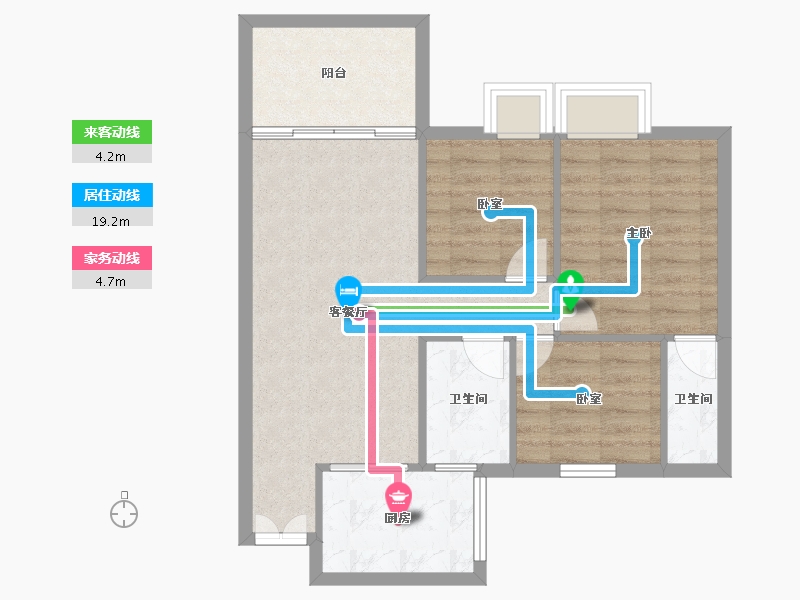 广东省-珠海市-卓雅北苑-68.62-户型库-动静线