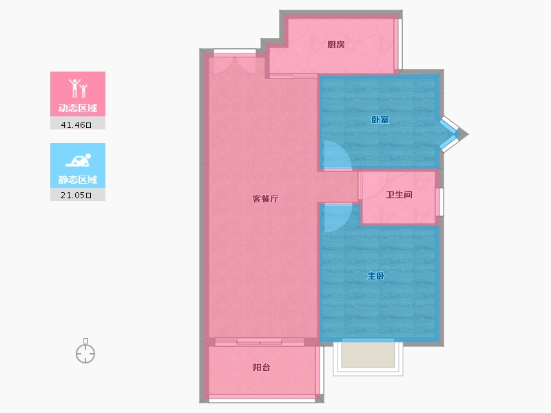 广东省-珠海市-卓雅北苑-56.74-户型库-动静分区