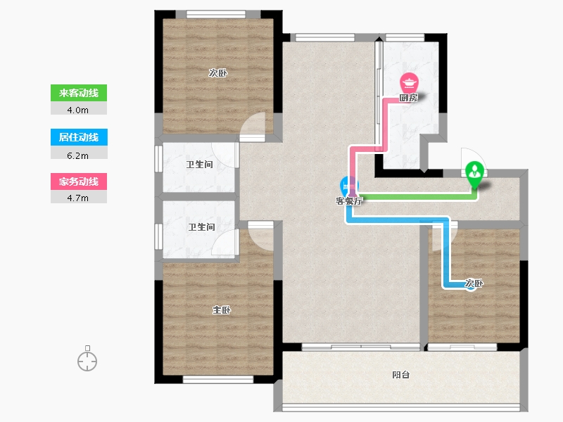 山东省-济南市-玖城壹品-106.00-户型库-动静线