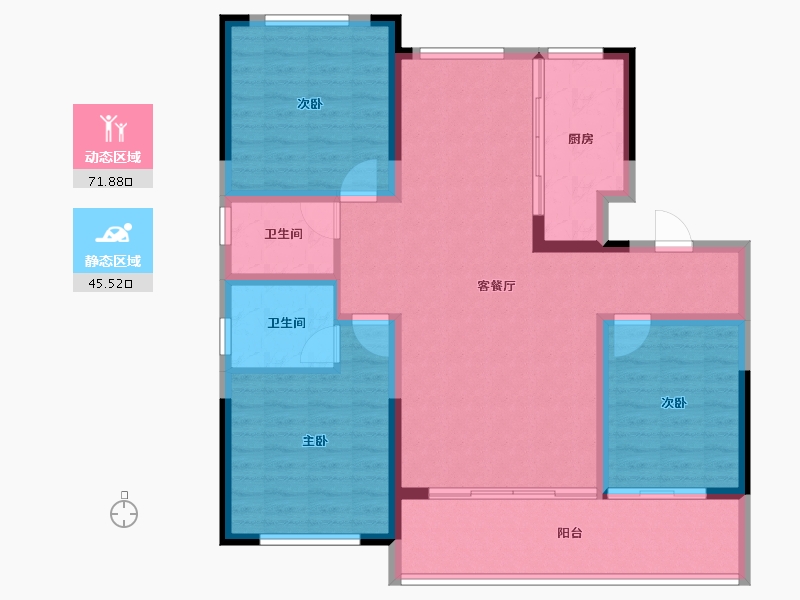 山东省-济南市-玖城壹品-106.00-户型库-动静分区