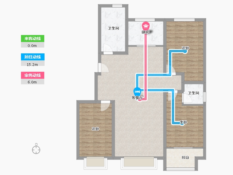 山东省-淄博市-博晨盛园云暻-104.06-户型库-动静线