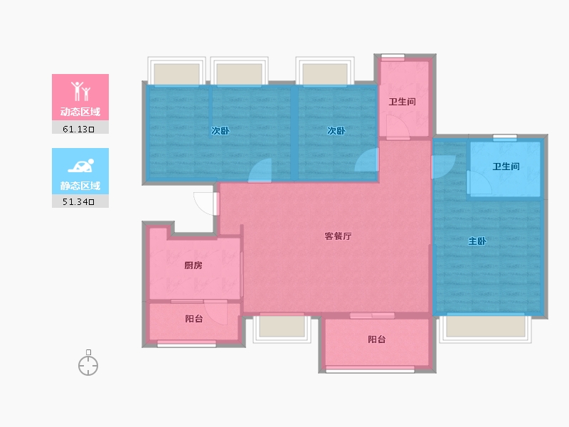 广东省-深圳市-华润置地未来城住宅-101.60-户型库-动静分区