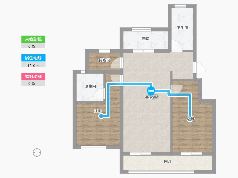 浙江省-杭州市-如沐清晖城-73.74-户型库-动静线