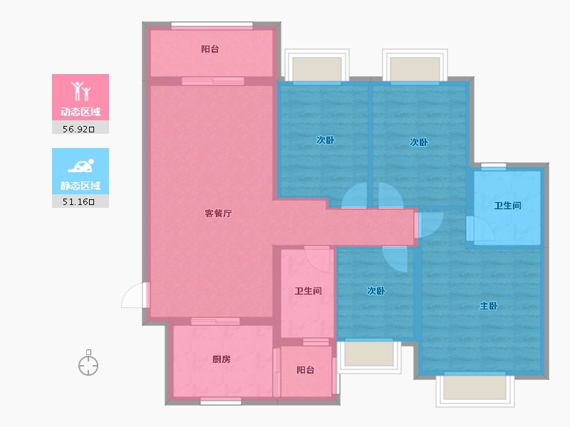 广东省-佛山市-恒大郦湖城-96.81-户型库-动静分区