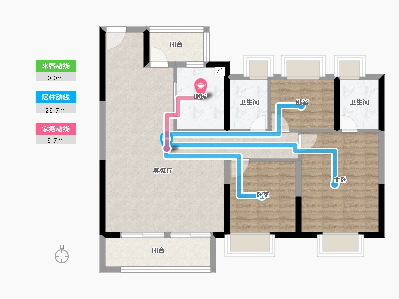 湖北省-武汉市-天创黄金时代-94.40-户型库-动静线