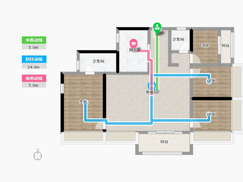 海南省-海口市-中海汇德里-104.68-户型库-动静线