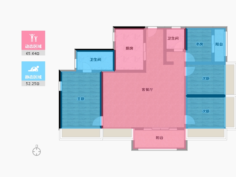 海南省-海口市-中海汇德里-104.68-户型库-动静分区