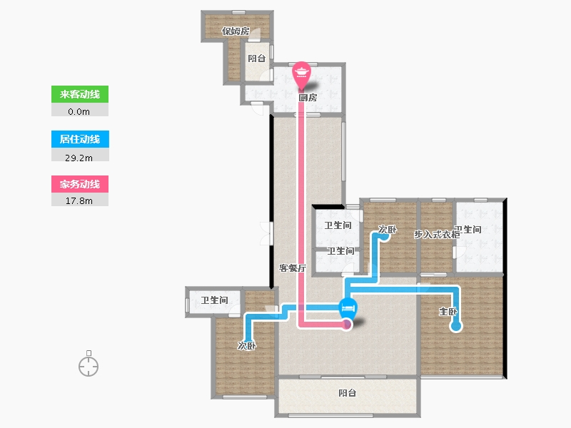 海南省-海口市-罗牛山玖悦台-250.29-户型库-动静线