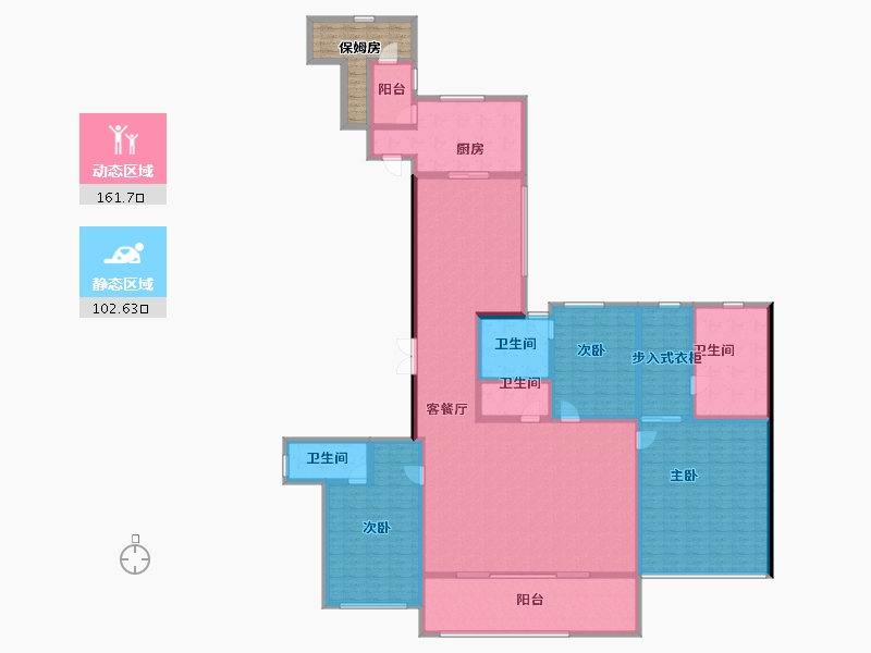 海南省-海口市-罗牛山玖悦台-250.29-户型库-动静分区