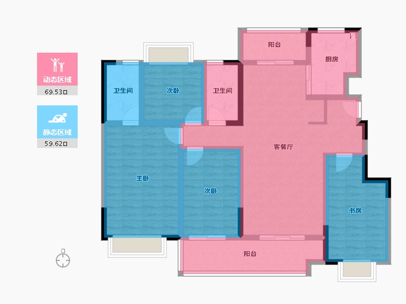 安徽省-滁州市-徽盐名都学府-114.28-户型库-动静分区