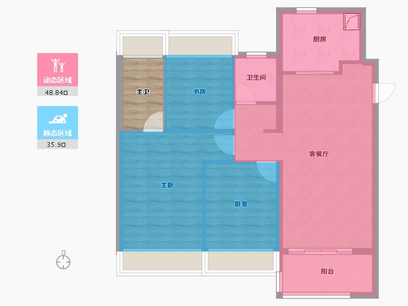 上海-上海市-建发熙和府-80.94-户型库-动静分区